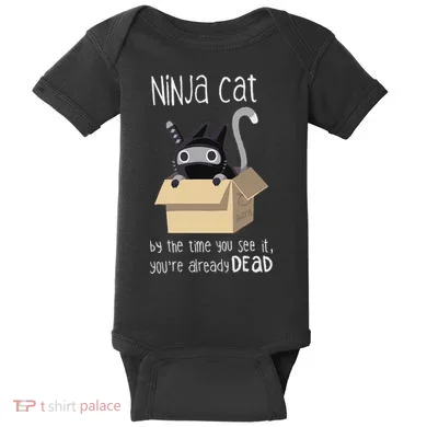 Cute Ninja Cat Baby Bodysuit