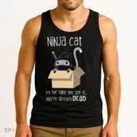 Cute Ninja Cat Tank Top thumb 3