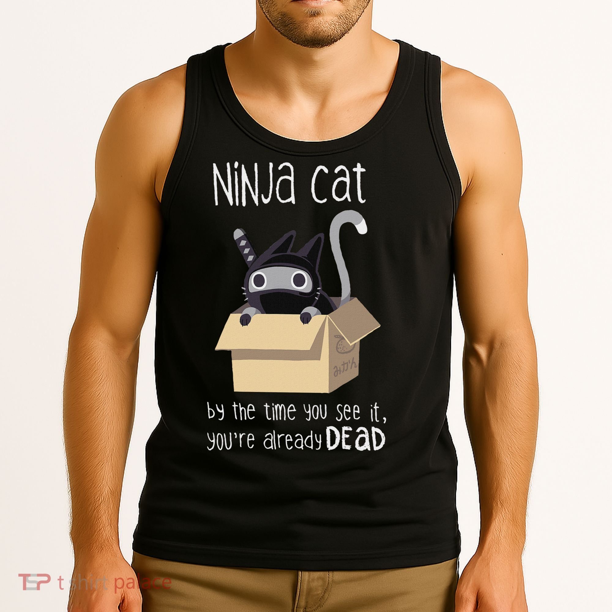 Cute Ninja Cat Tank Top