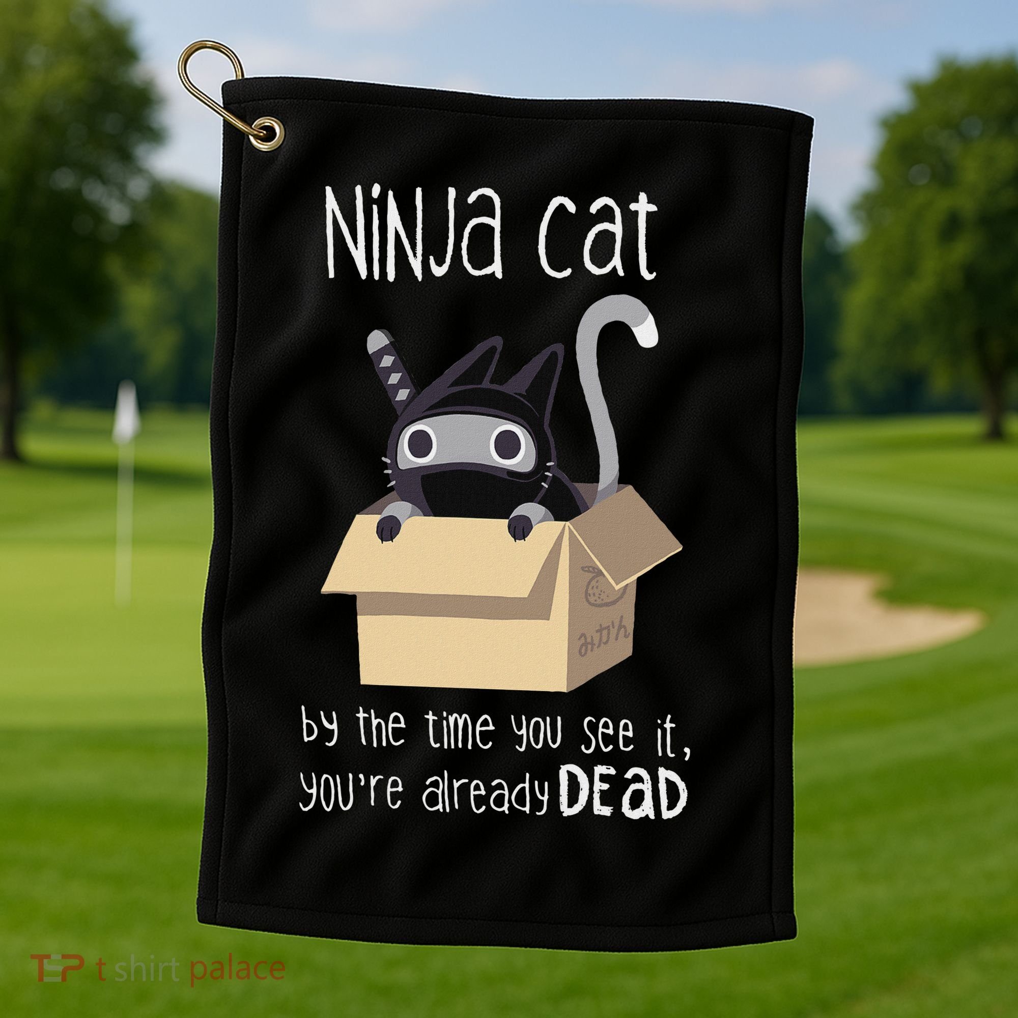 Cute Ninja Cat Golf Towel