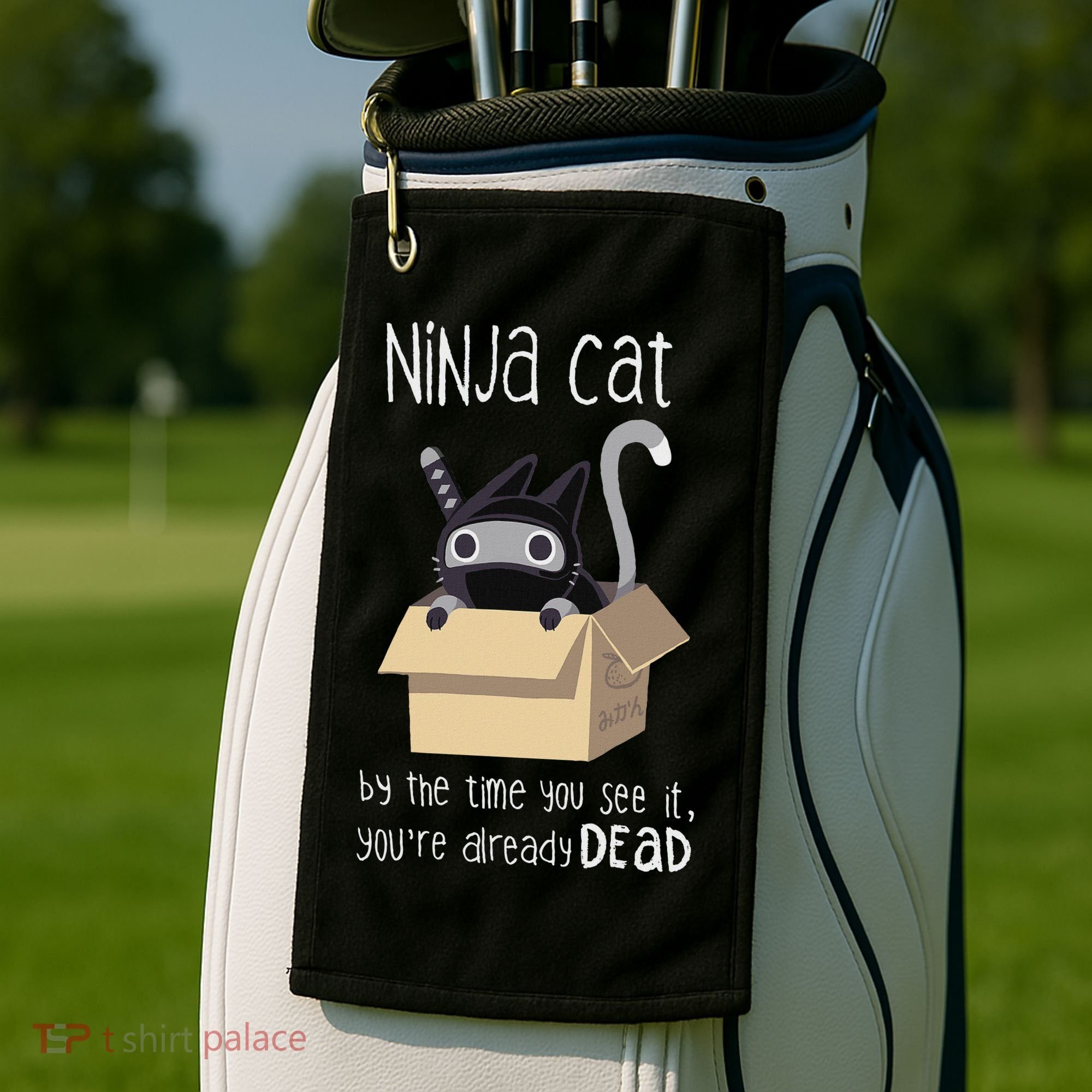 Cute Ninja Cat Golf Towel