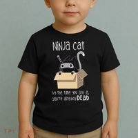 Cute Ninja Cat Toddler T-Shirt thumb 2