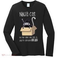 Cute Ninja Cat Women's Long Sleeve Shirt thumb 0