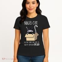 Cute Ninja Cat Women's T-Shirt thumb 4