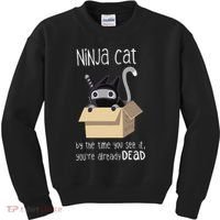 Cute Ninja Cat Kids Sweatshirt thumb 0