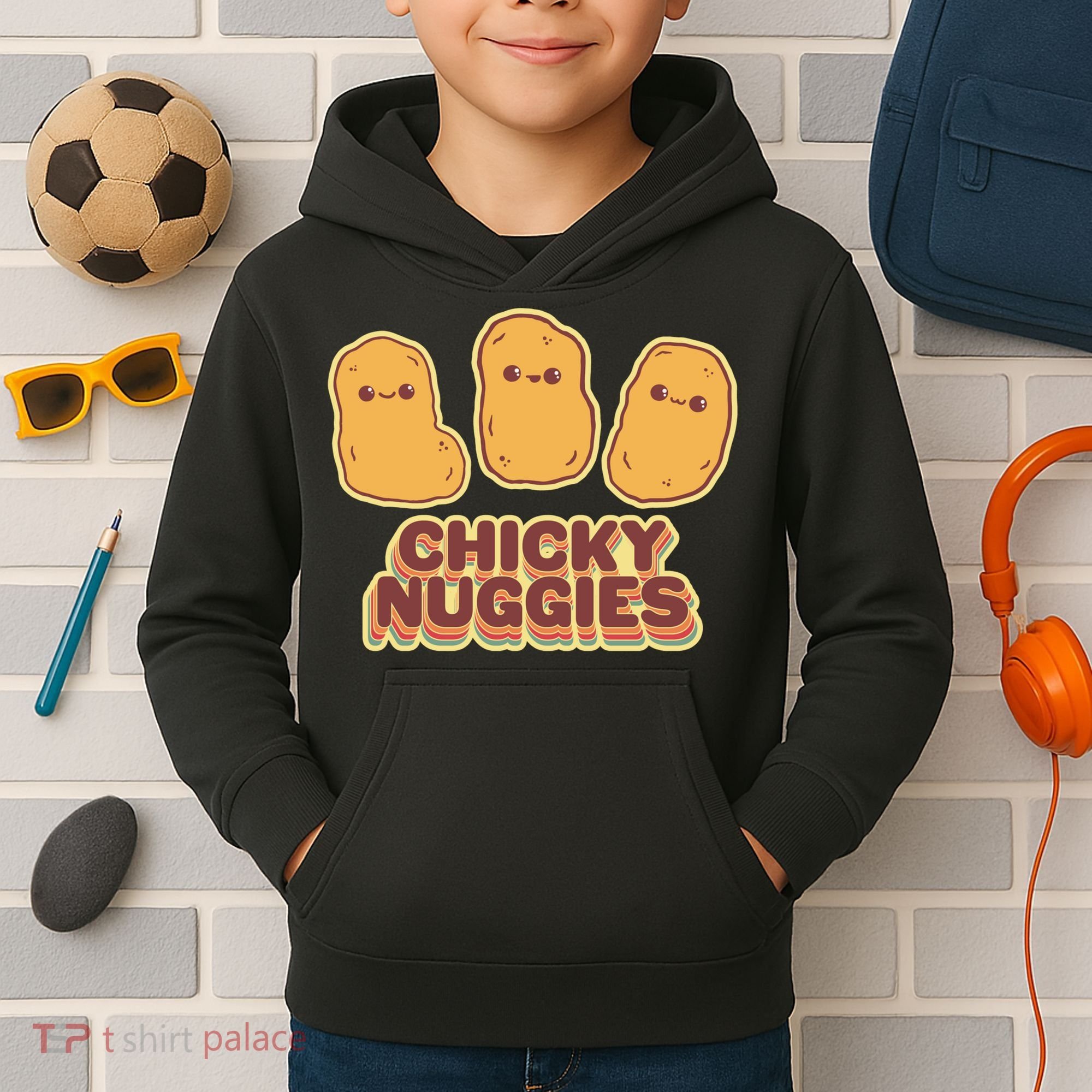 Chicky Nuggies Cute Retro Kawaii Chicken Nuggets Nuggs Meme Kids Hoodie