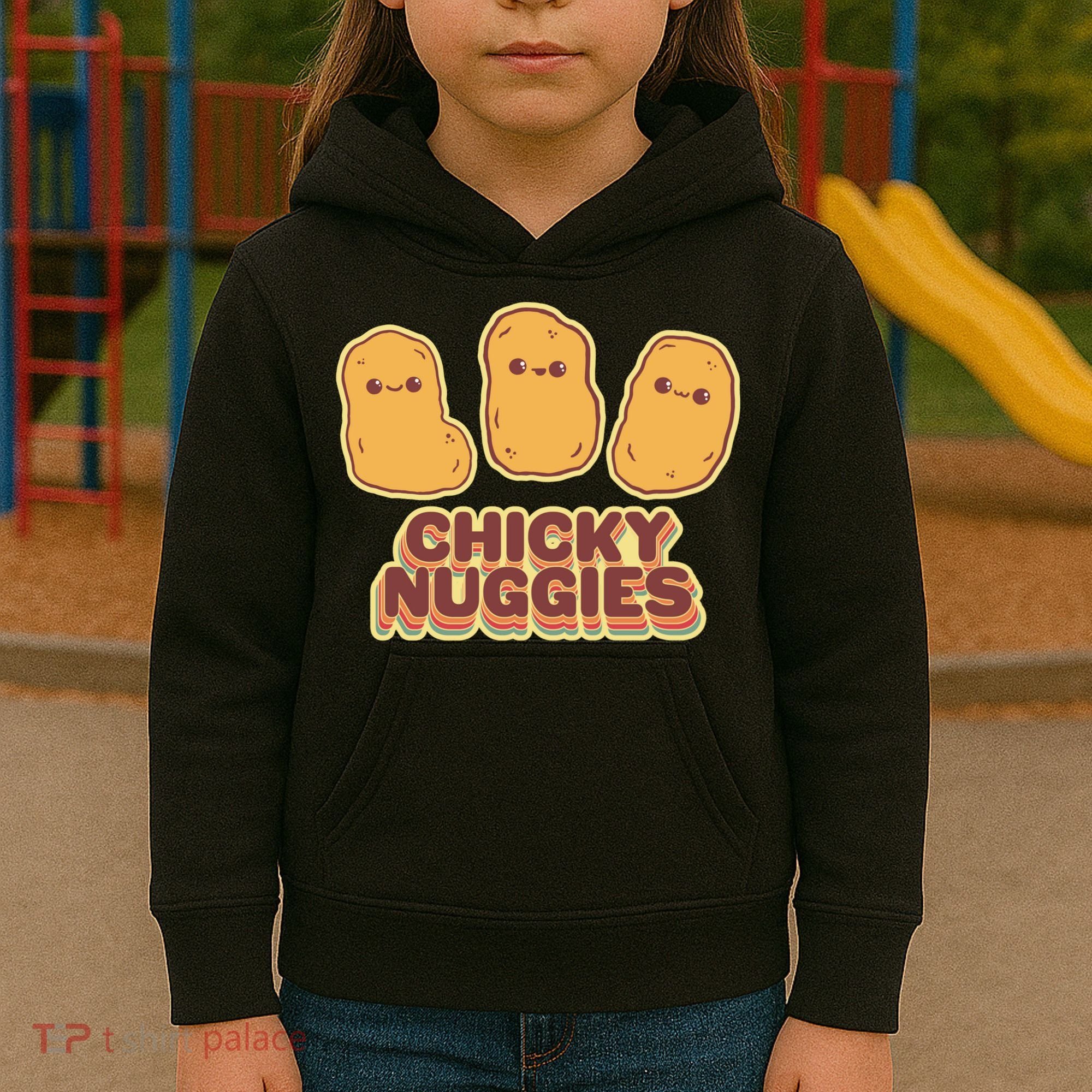 Chicky Nuggies Cute Retro Kawaii Chicken Nuggets Nuggs Meme Kids Hoodie