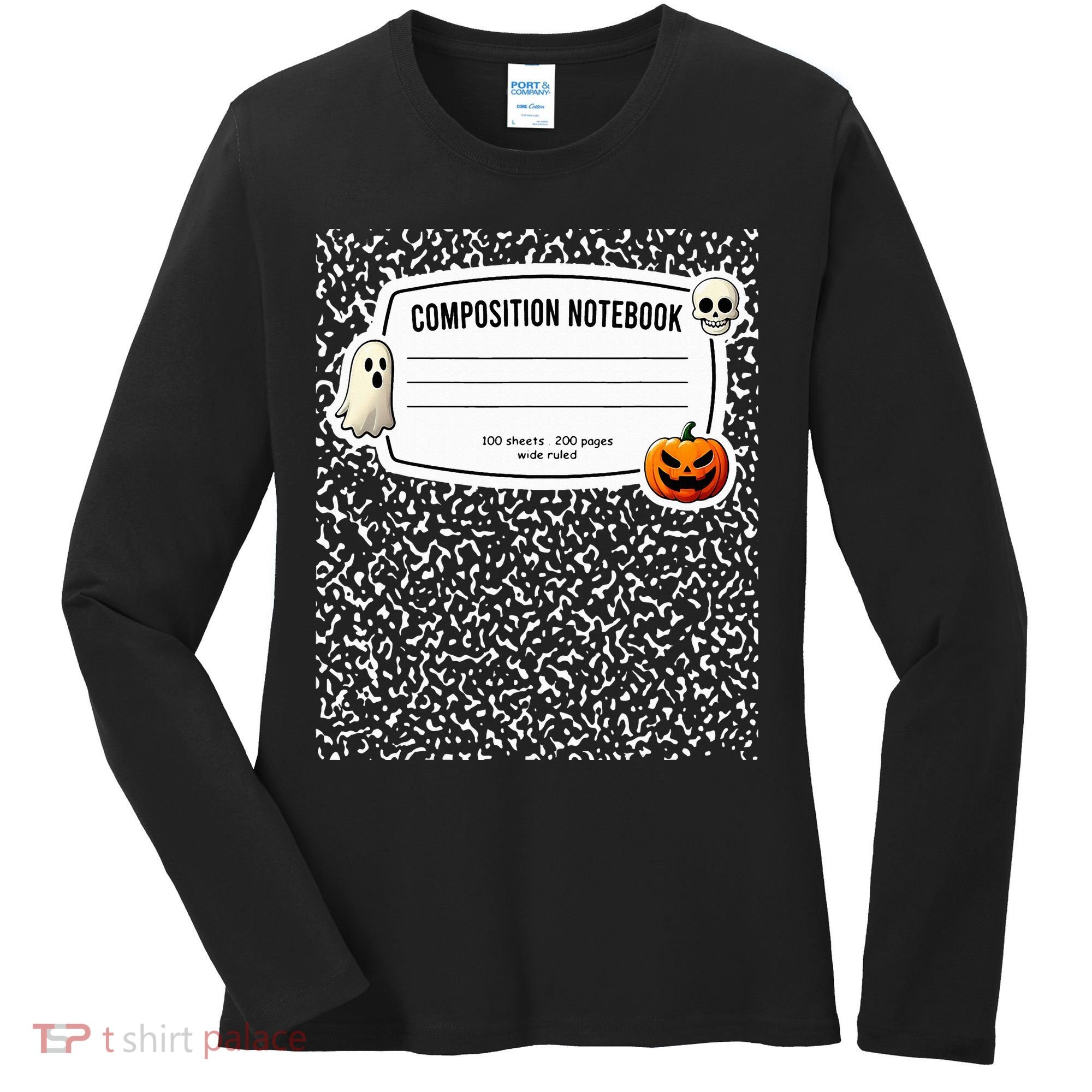 Composition Notebook Costume Adult Halloween For Teachers Women's Long Sleeve Shirt
