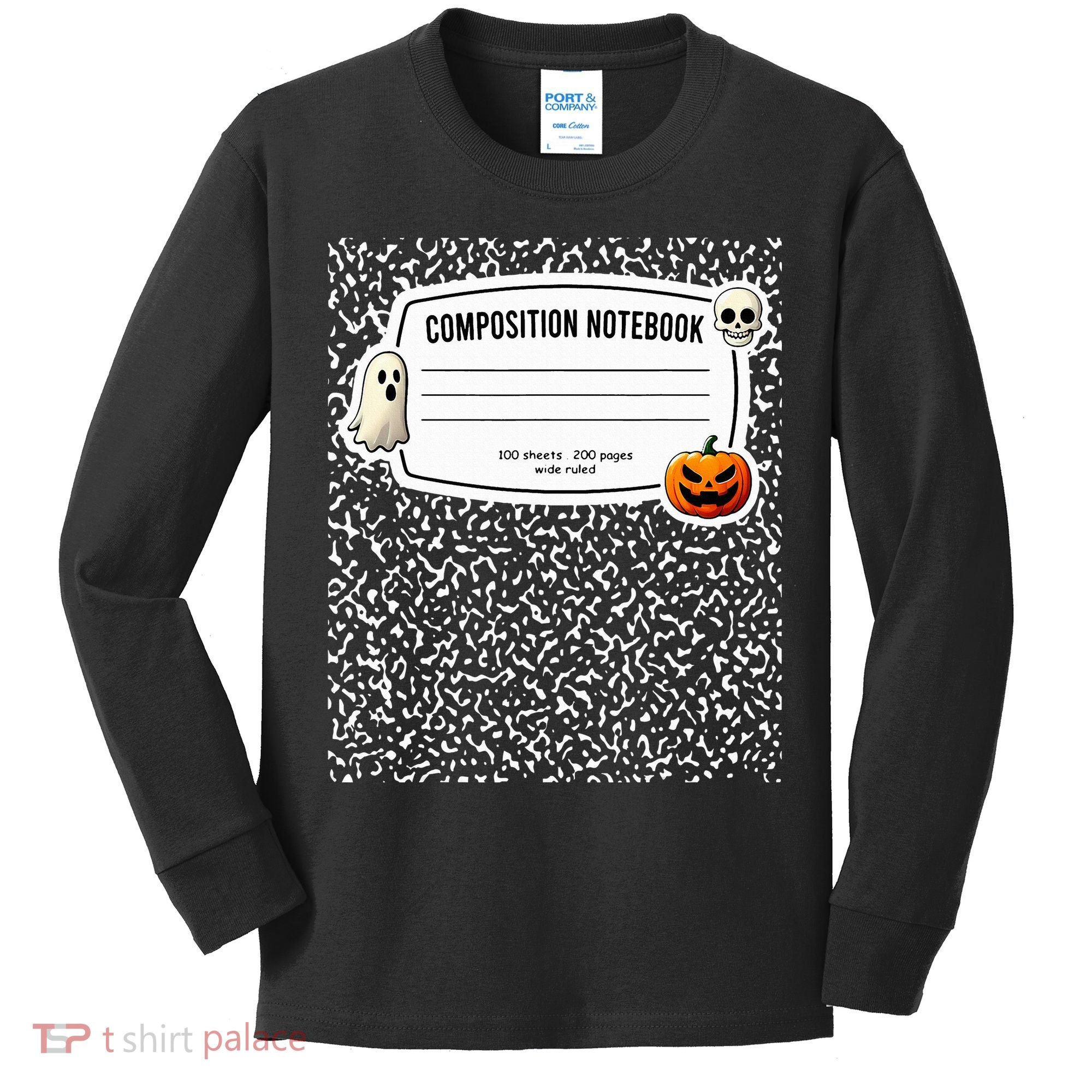 Composition Notebook Costume Adult Halloween For Teachers Kids Long Sleeve Shirt