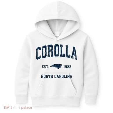 Corolla North Carolina Nc Vintage Athletic Kids Hoodie