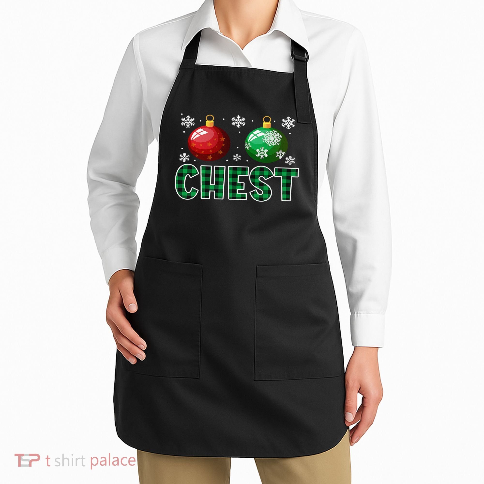 Chest Nuts Christmas Matching Couple Plaid Graphic Chestnuts  Apron