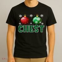 Chest Nuts Christmas Matching Couple Plaid Graphic Chestnuts  T-Shirt thumb 3