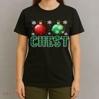 Chest Nuts Christmas Matching Couple Plaid Graphic Chestnuts  T-Shirt thumb 4