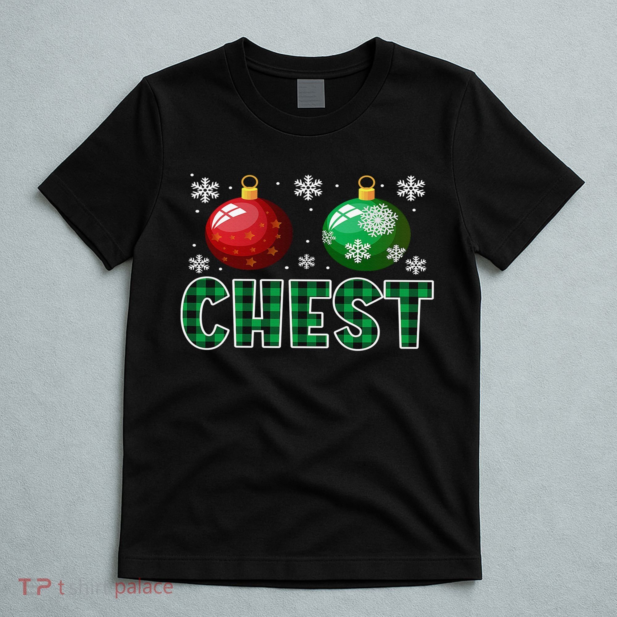 Chest Nuts Christmas Matching Couple Plaid Graphic Chestnuts  T-Shirt