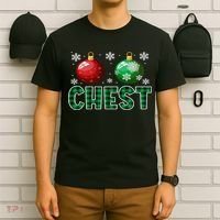 Chest Nuts Christmas Matching Couple Plaid Graphic Chestnuts  T-Shirt thumb 6