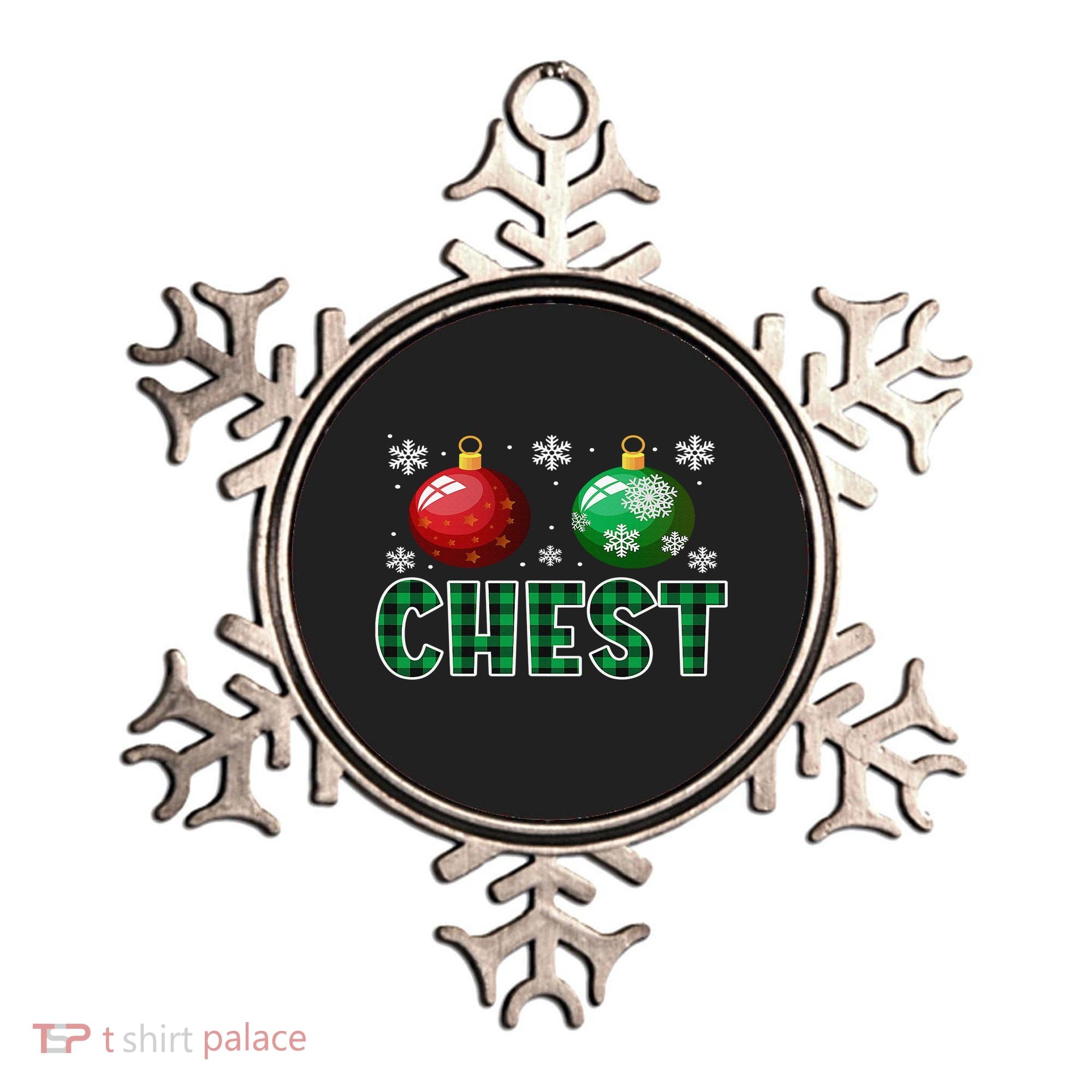 Chest Nuts Christmas Matching Couple Plaid Graphic Chestnuts  Ornament