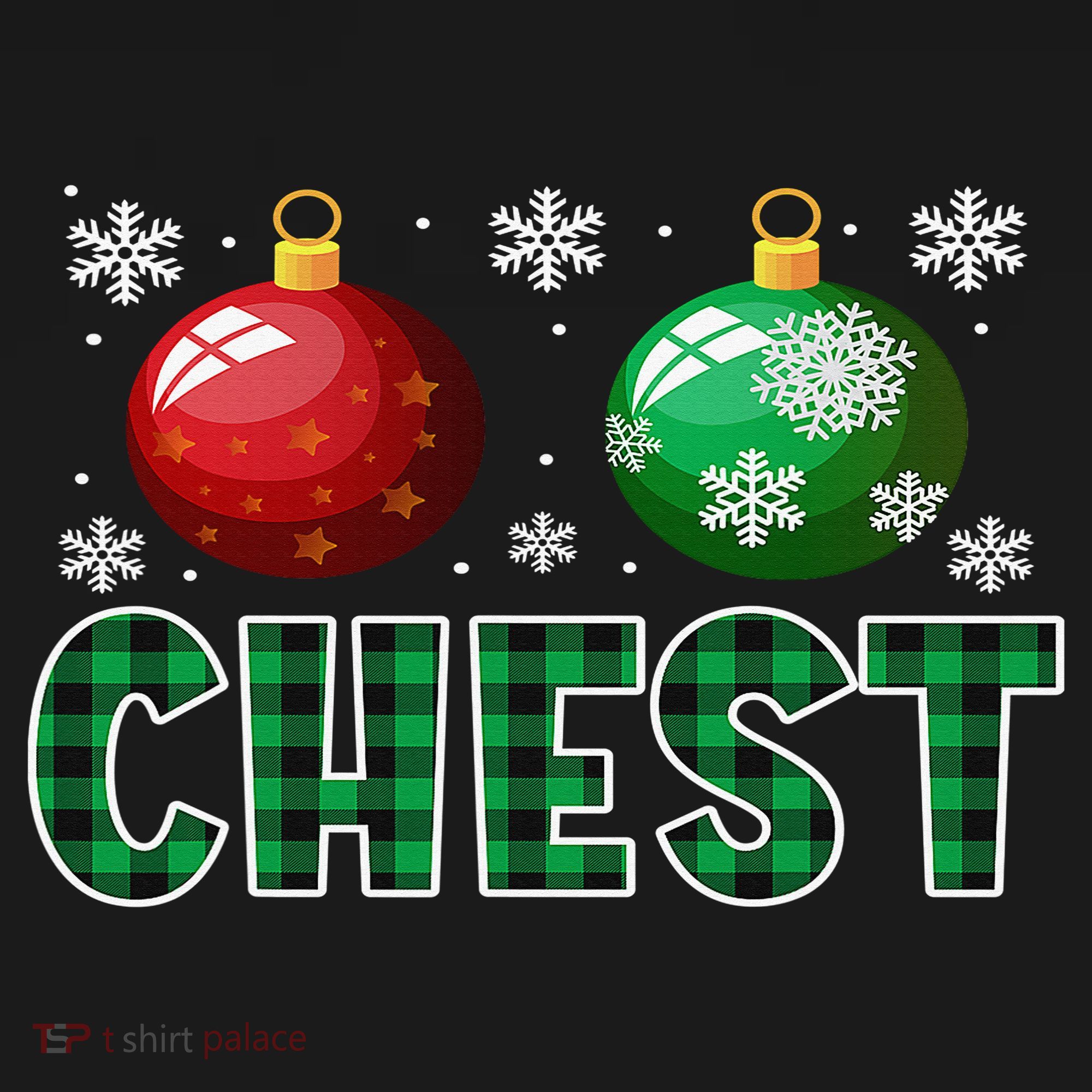 Chest Nuts Christmas Matching Couple Plaid Graphic Chestnuts  Ornament
