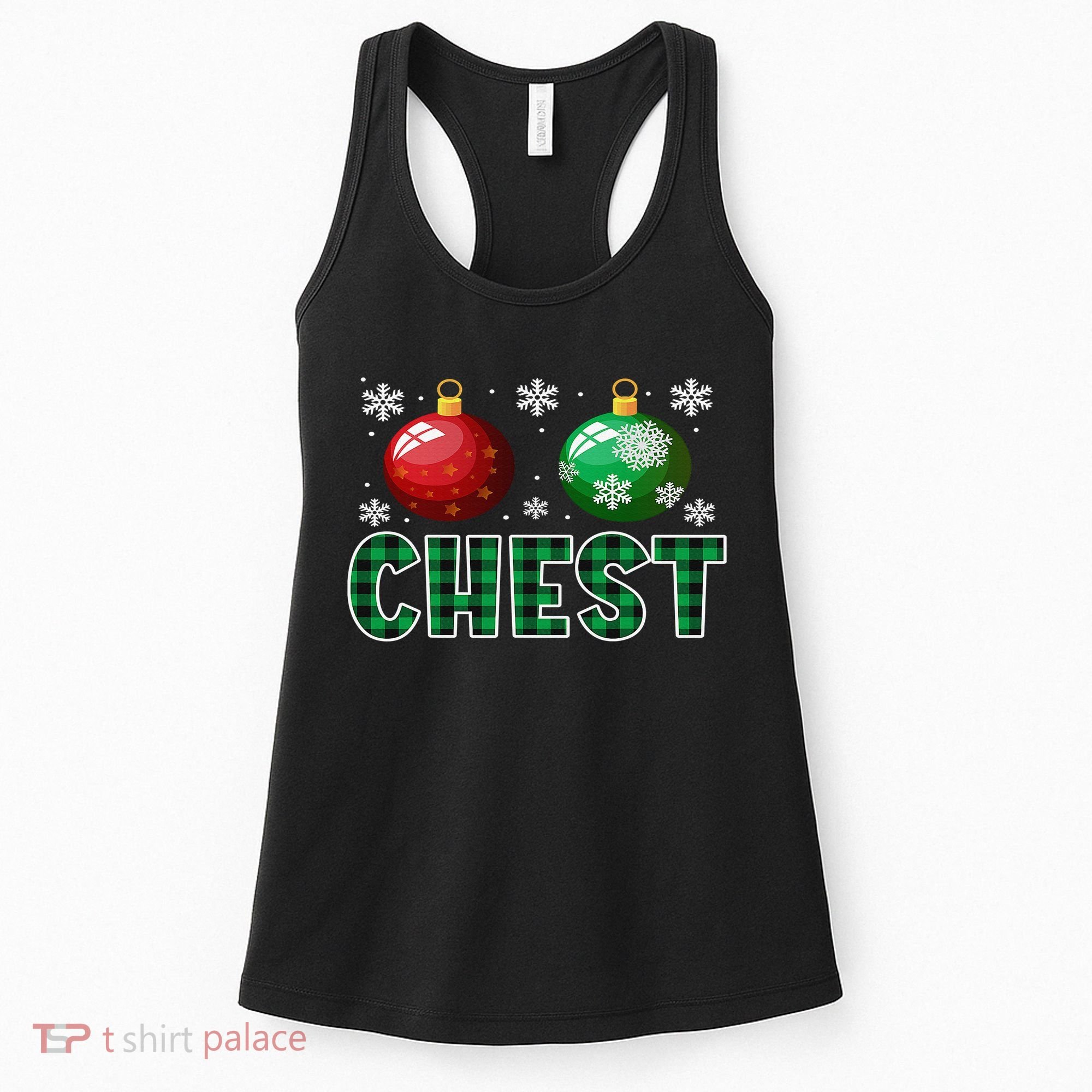 Chest Nuts Christmas Matching Couple Plaid Graphic Chestnuts  Women's Tank Top