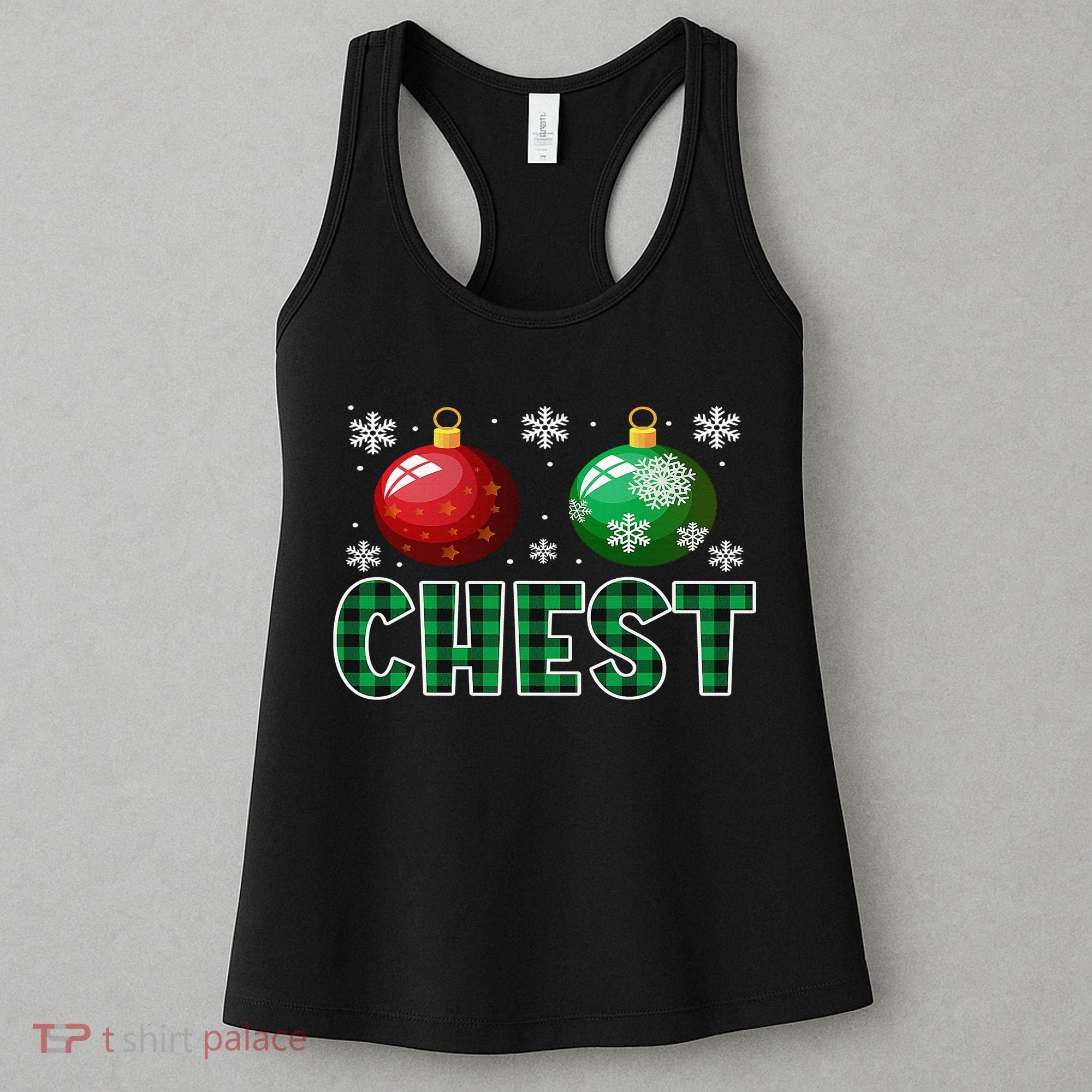 Chest Nuts Christmas Matching Couple Plaid Graphic Chestnuts  Women's Tank Top