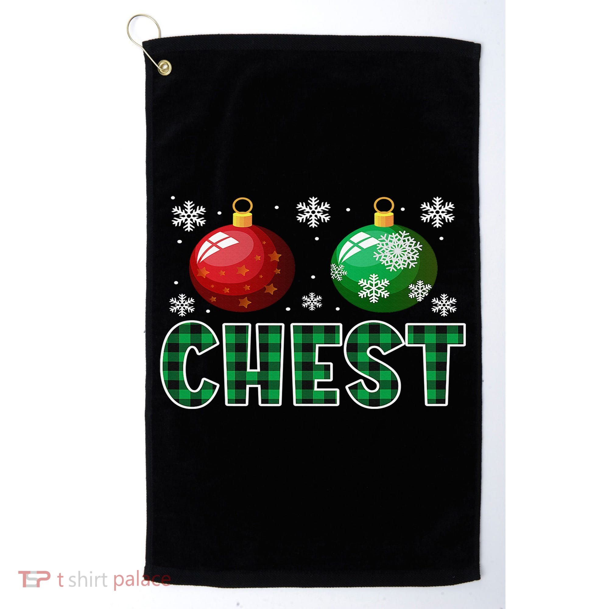 Chest Nuts Christmas Matching Couple Plaid Graphic Chestnuts  Golf Towel