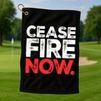 Ceasefire Now Golf Towel thumb 1