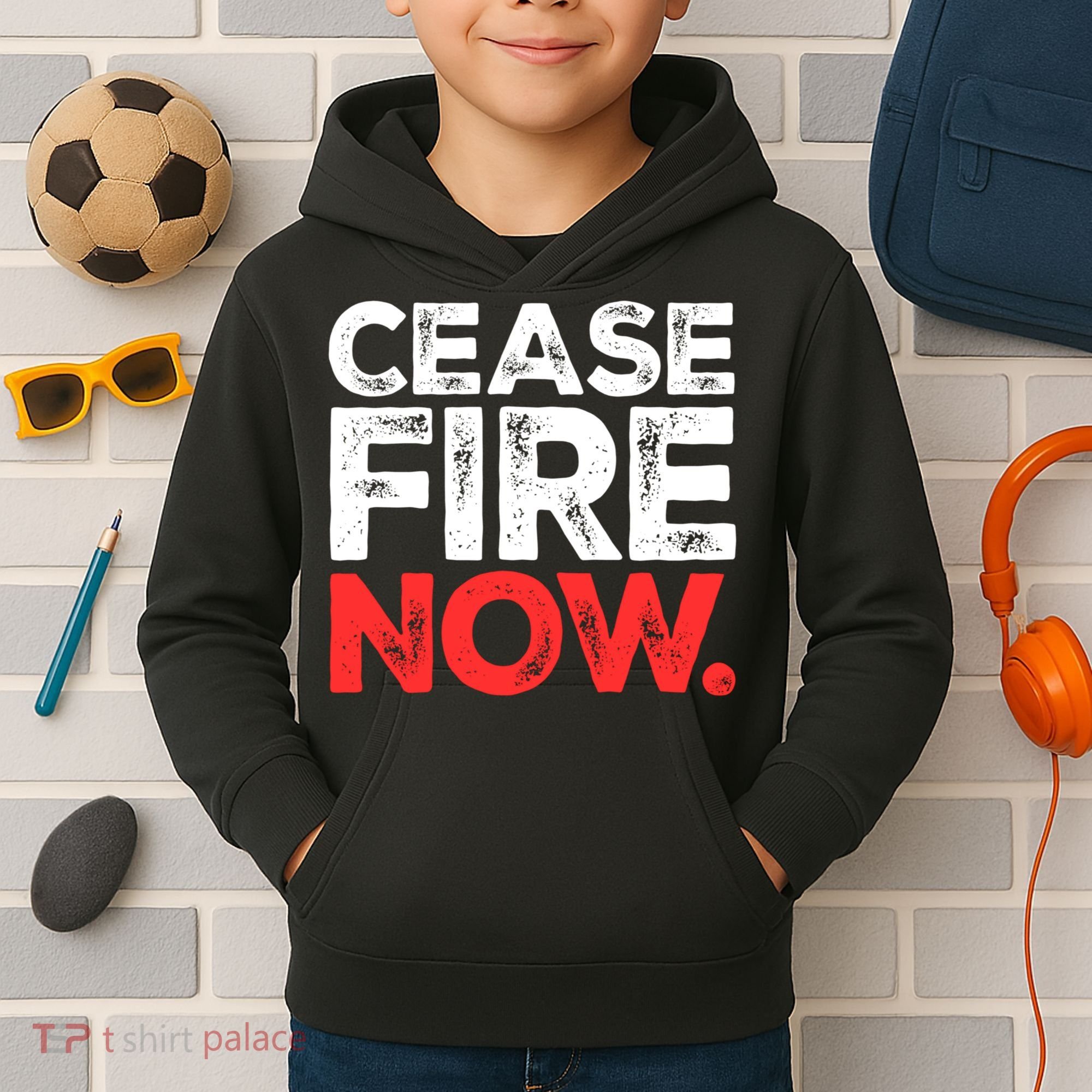 Ceasefire Now Kids Hoodie