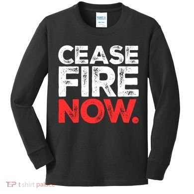 Ceasefire Now Kids Long Sleeve Shirt