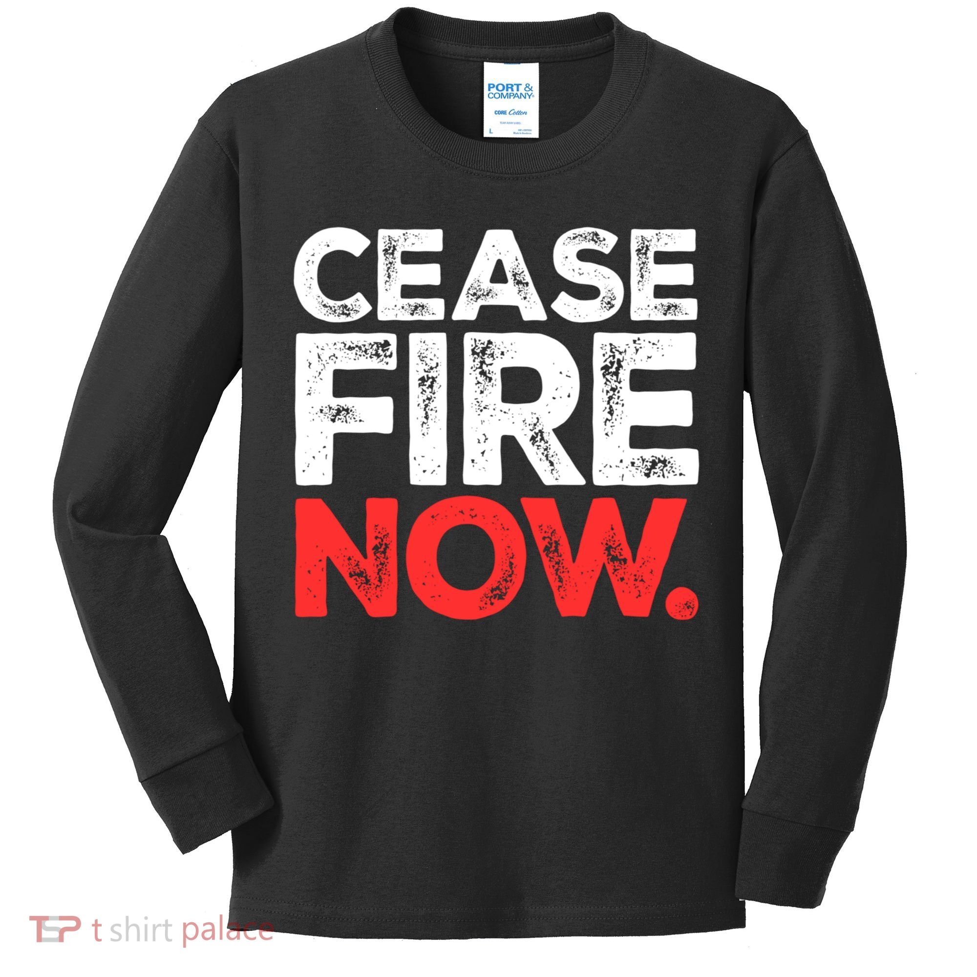 Ceasefire Now Kids Long Sleeve Shirt