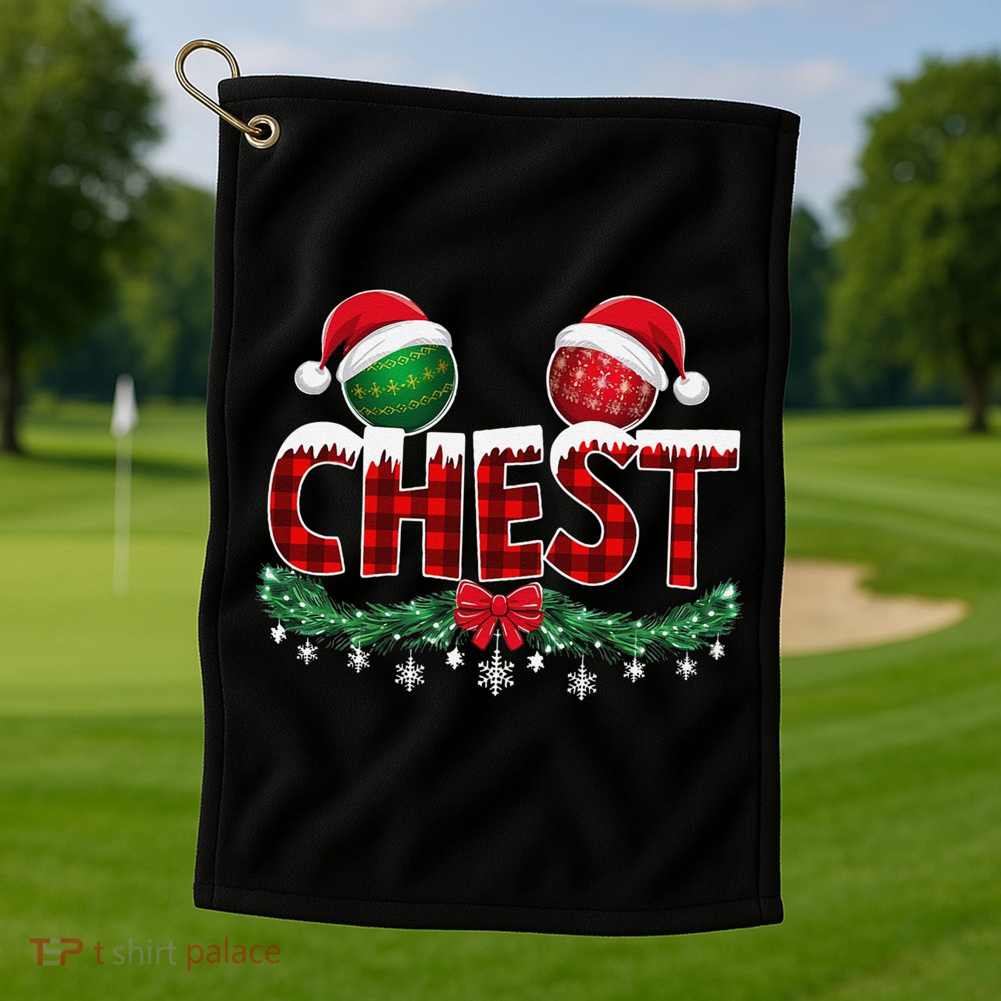 Chest Nuts Christmas Funny Matching Couple Chestnuts Xmas Golf Towel