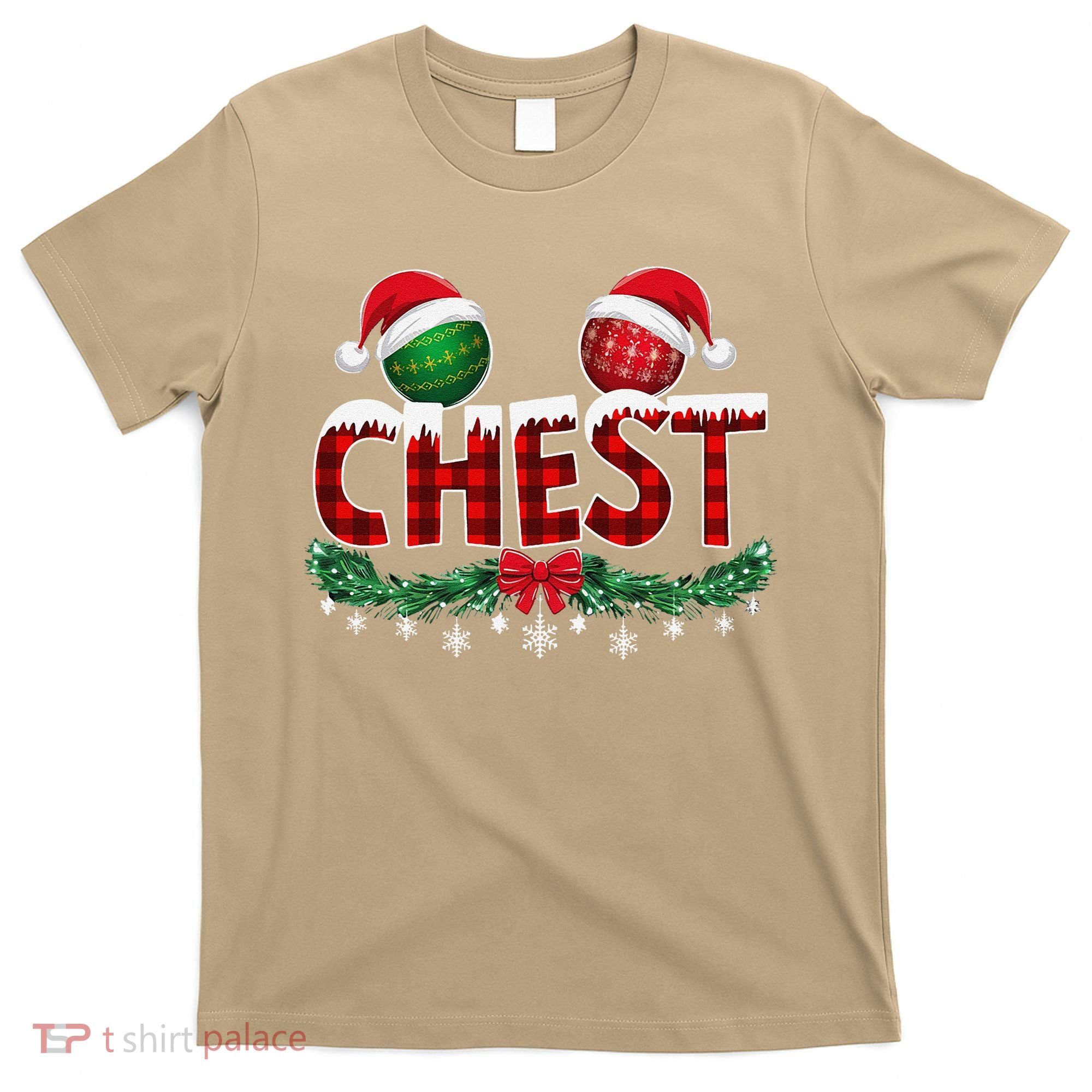 Chest Nuts Christmas Funny Matching Couple Chestnuts Xmas T-Shirt