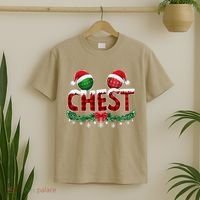 Chest Nuts Christmas Funny Matching Couple Chestnuts Xmas T-Shirt thumb 2
