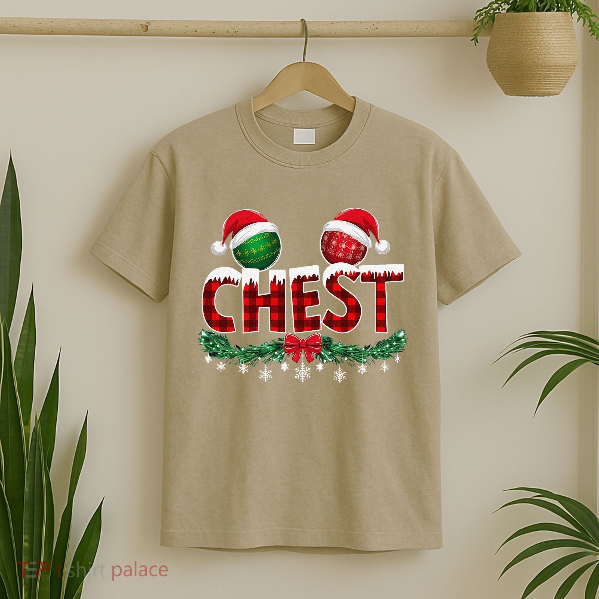 Chest Nuts Christmas Funny Matching Couple Chestnuts Xmas T-Shirt