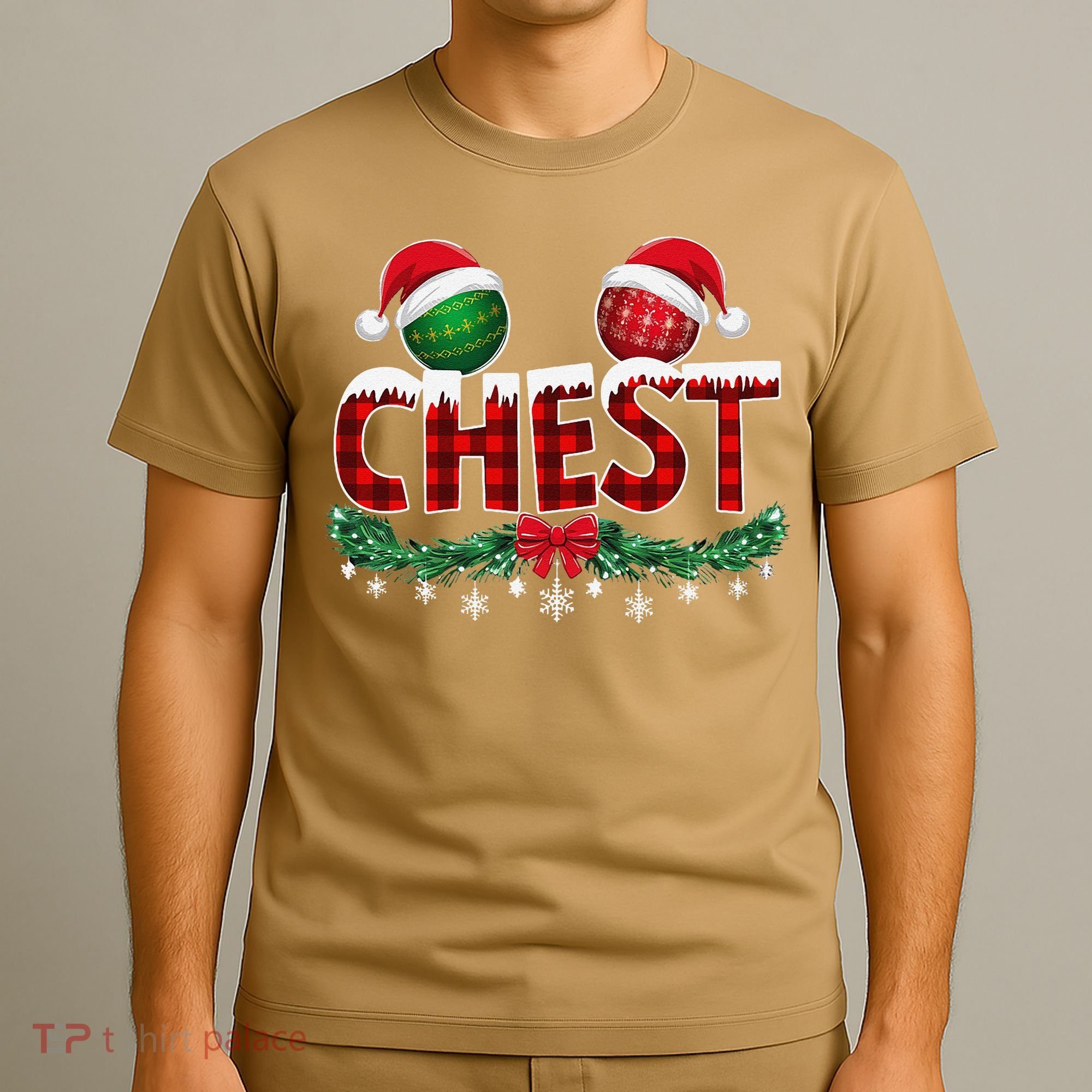 Chest Nuts Christmas Funny Matching Couple Chestnuts Xmas T-Shirt