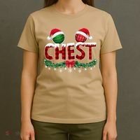 Chest Nuts Christmas Funny Matching Couple Chestnuts Xmas T-Shirt thumb 4