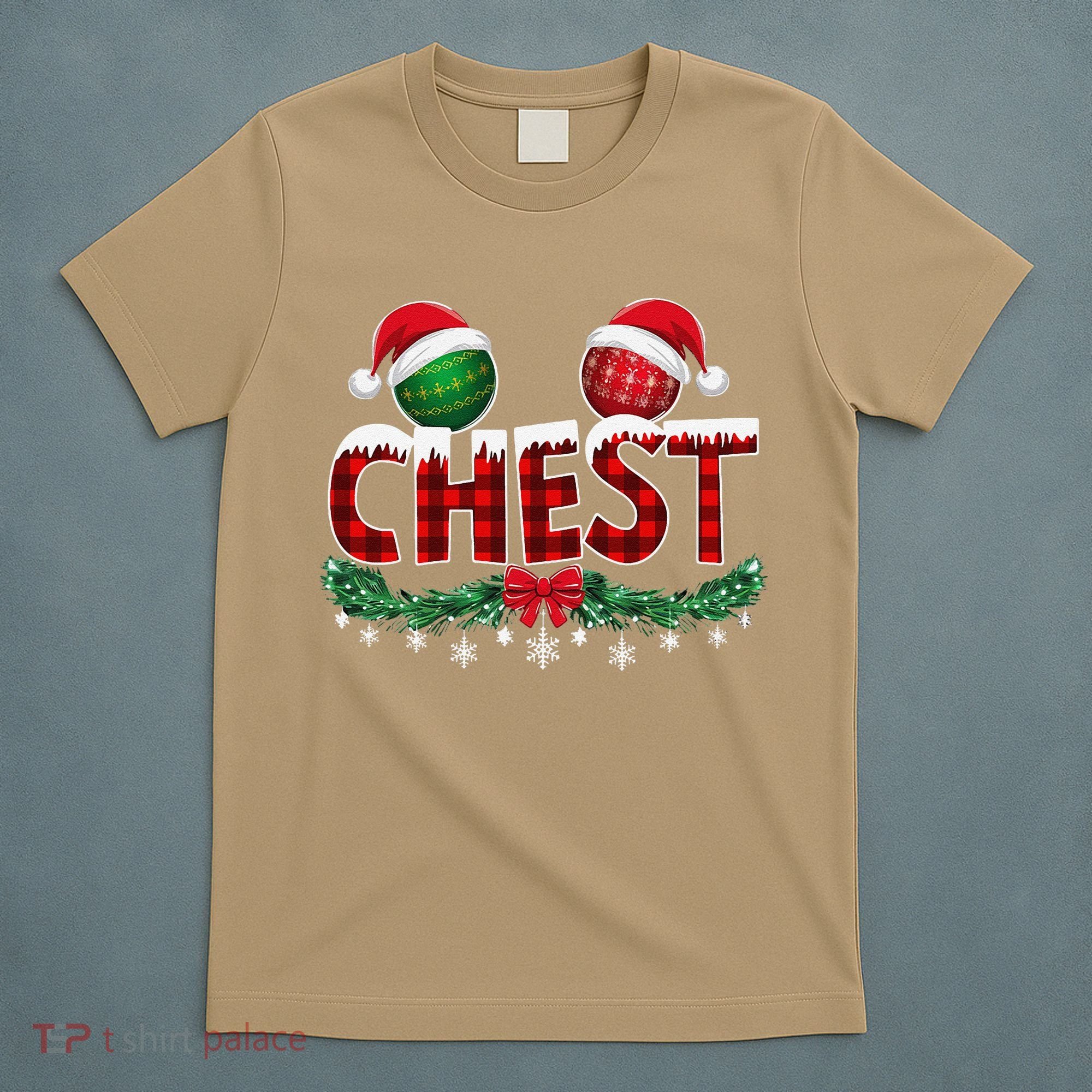 Chest Nuts Christmas Funny Matching Couple Chestnuts Xmas T-Shirt