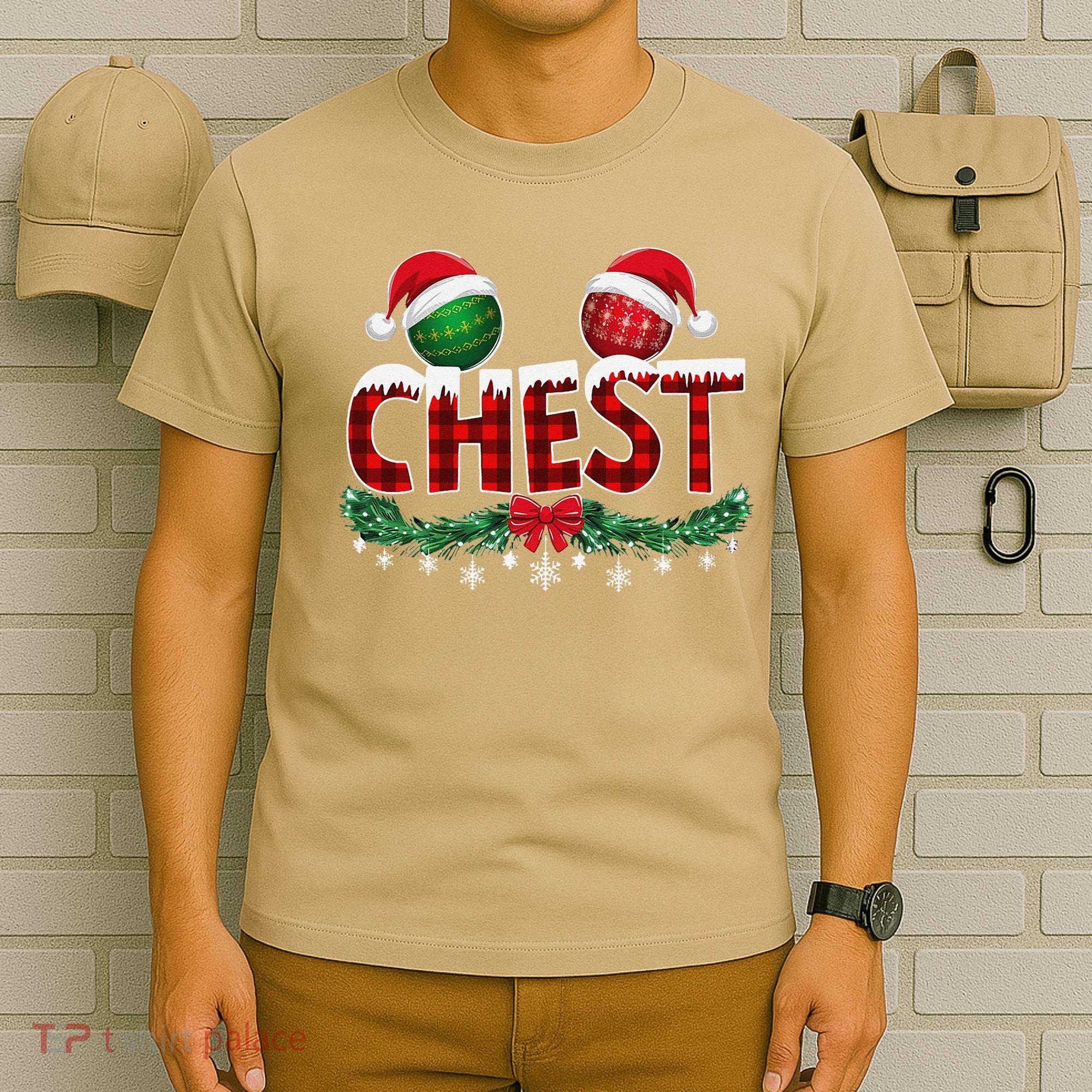 Chest Nuts Christmas Funny Matching Couple Chestnuts Xmas T-Shirt