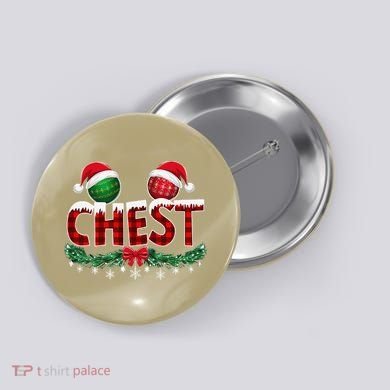 Chest Nuts Christmas Funny Matching Couple Chestnuts Xmas Button