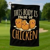 Chicken Nuggets Chicken Chicken Fast Food Funny Saying Golf Towel thumb 1