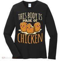 Chicken Nuggets Chicken Chicken Fast Food Funny Saying Women's Long Sleeve Shirt thumb 0