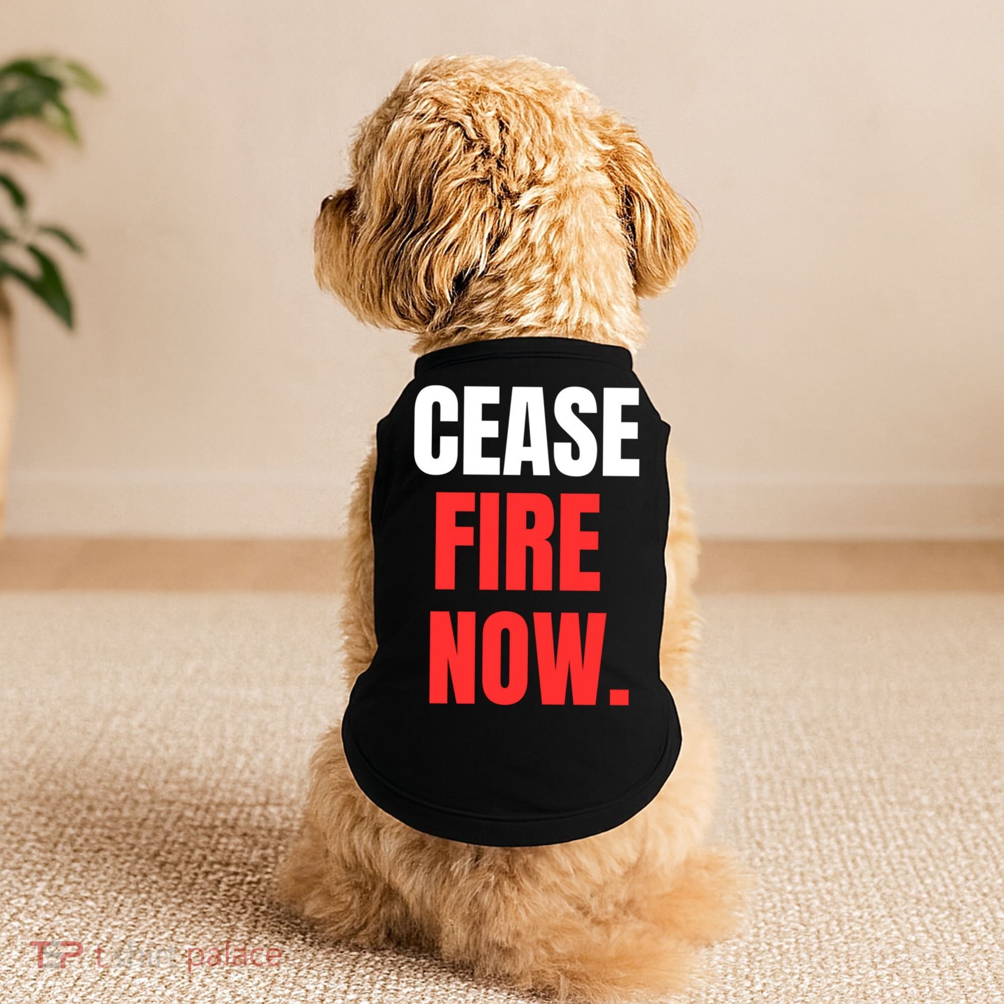 Ceasefire Now Doggie Tank