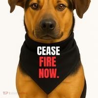 Ceasefire Now USA-Made Doggie Bandana thumb 1