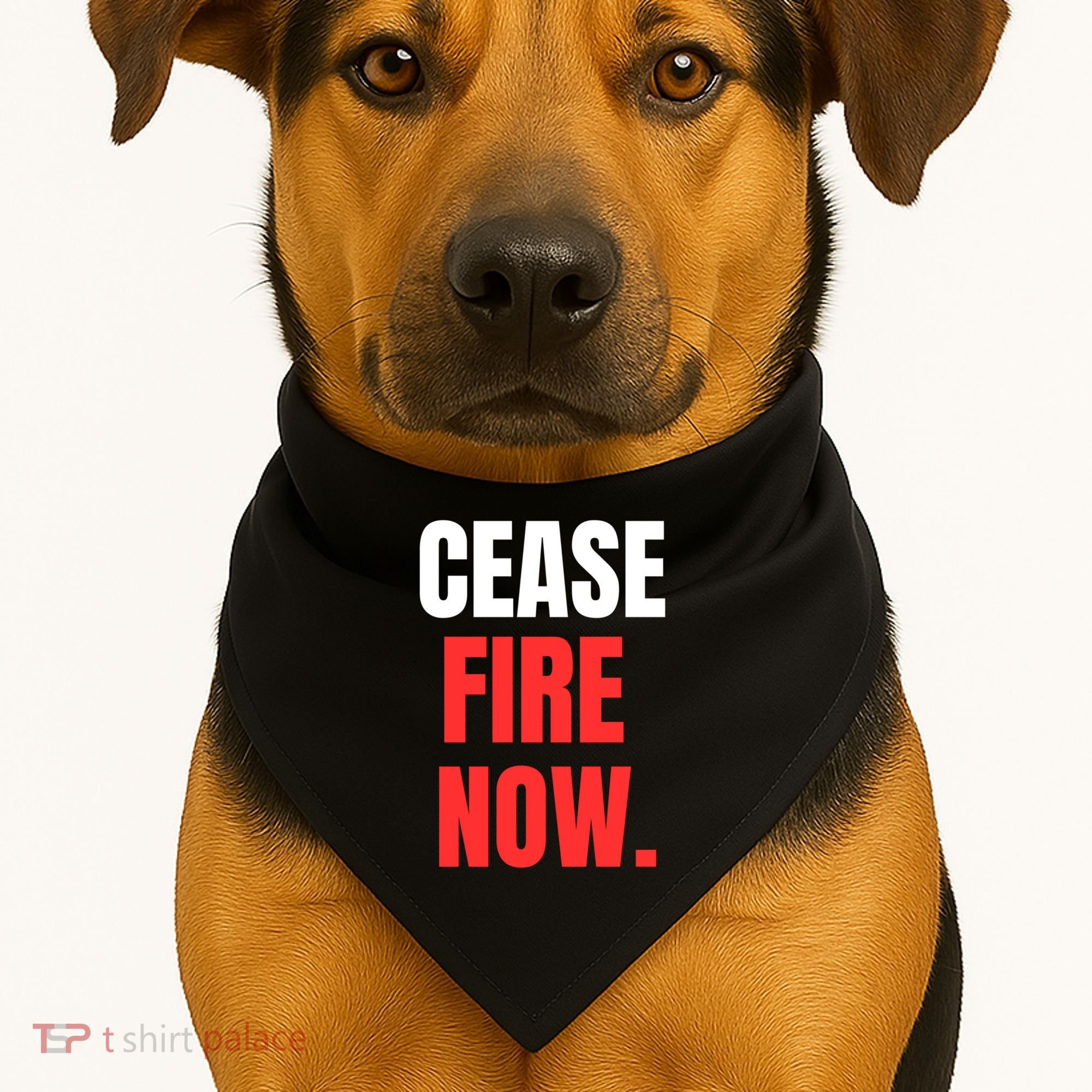Ceasefire Now USA-Made Doggie Bandana