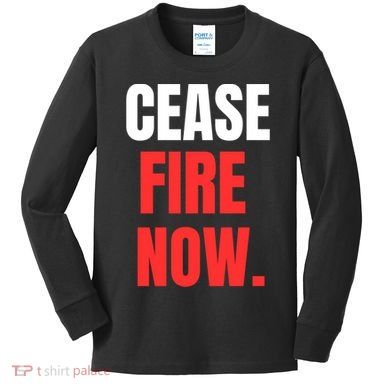 Ceasefire Now Kids Long Sleeve Shirt