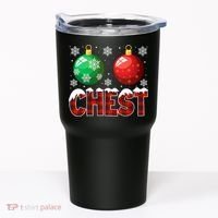 Chest Nuts Christmas Funny Matching Couple Chestnuts Tumbler thumb 0