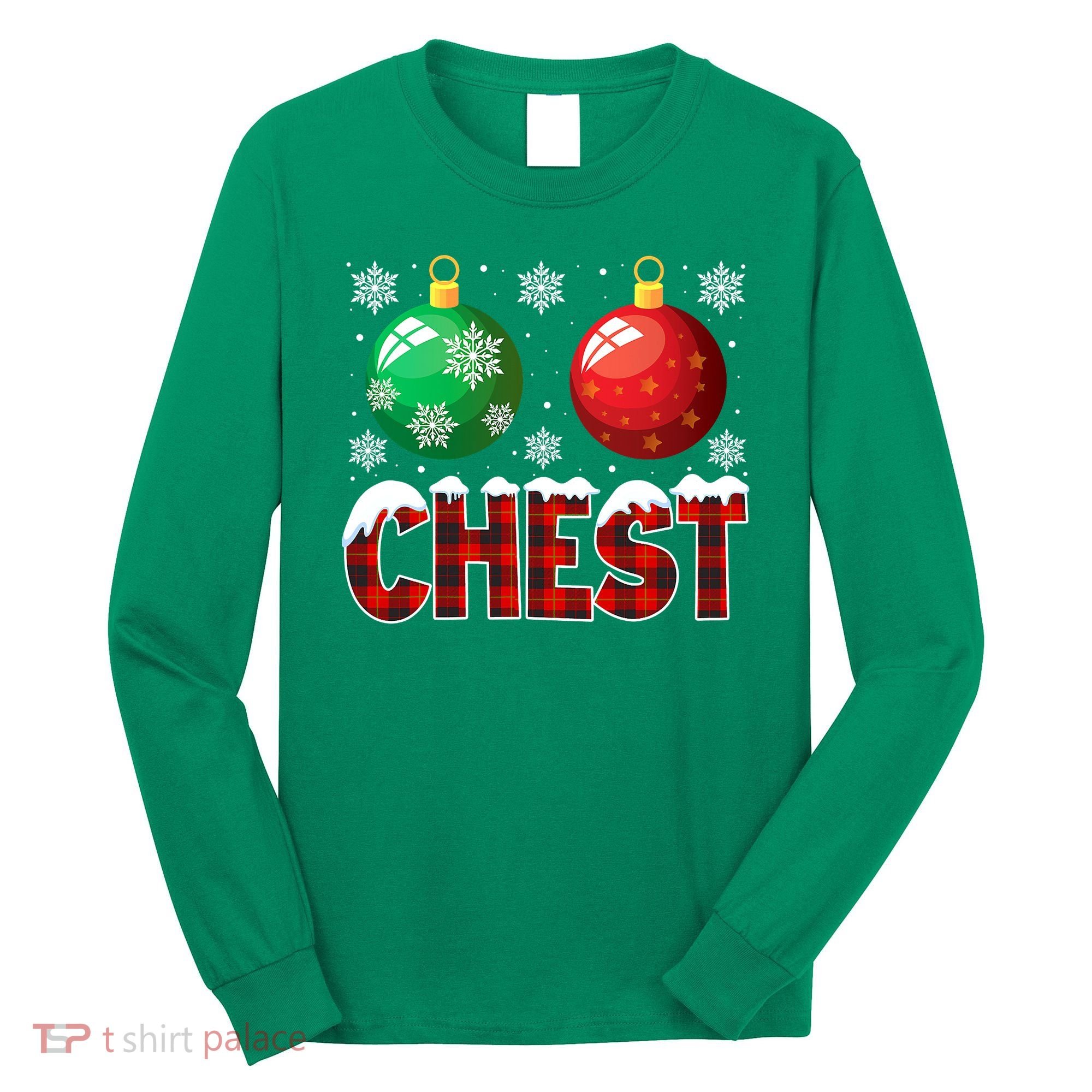 Chest Nuts Christmas Funny Matching Couple Chestnuts Long Sleeve Shirt