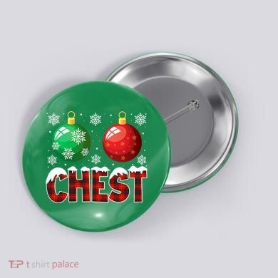 Chest Nuts Christmas Funny Matching Couple Chestnuts Button