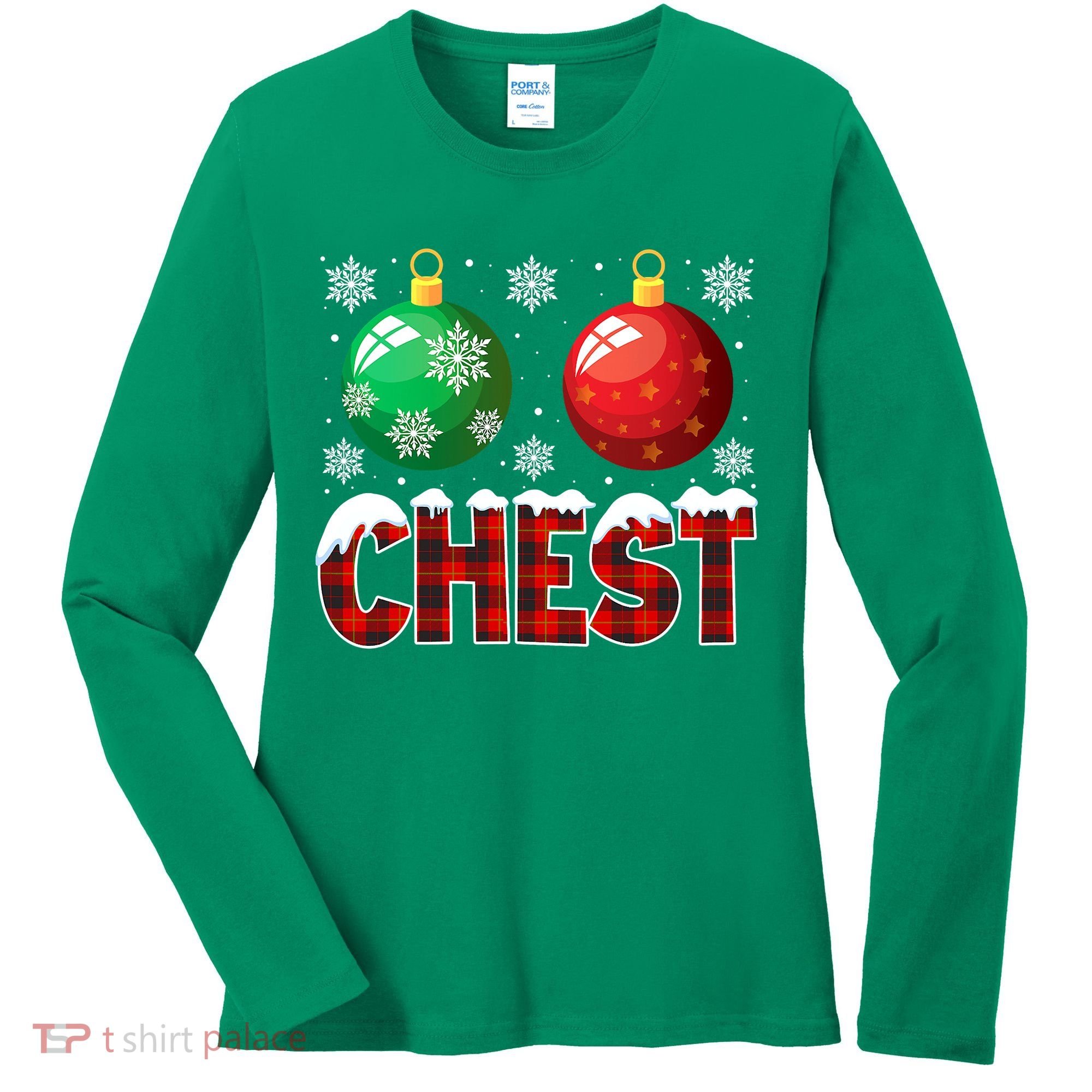 Chest Nuts Christmas Funny Matching Couple Chestnuts Women's Long Sleeve Shirt