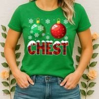 Chest Nuts Christmas Funny Matching Couple Chestnuts Women's T-Shirt thumb 2