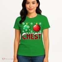 Chest Nuts Christmas Funny Matching Couple Chestnuts Women's T-Shirt thumb 4