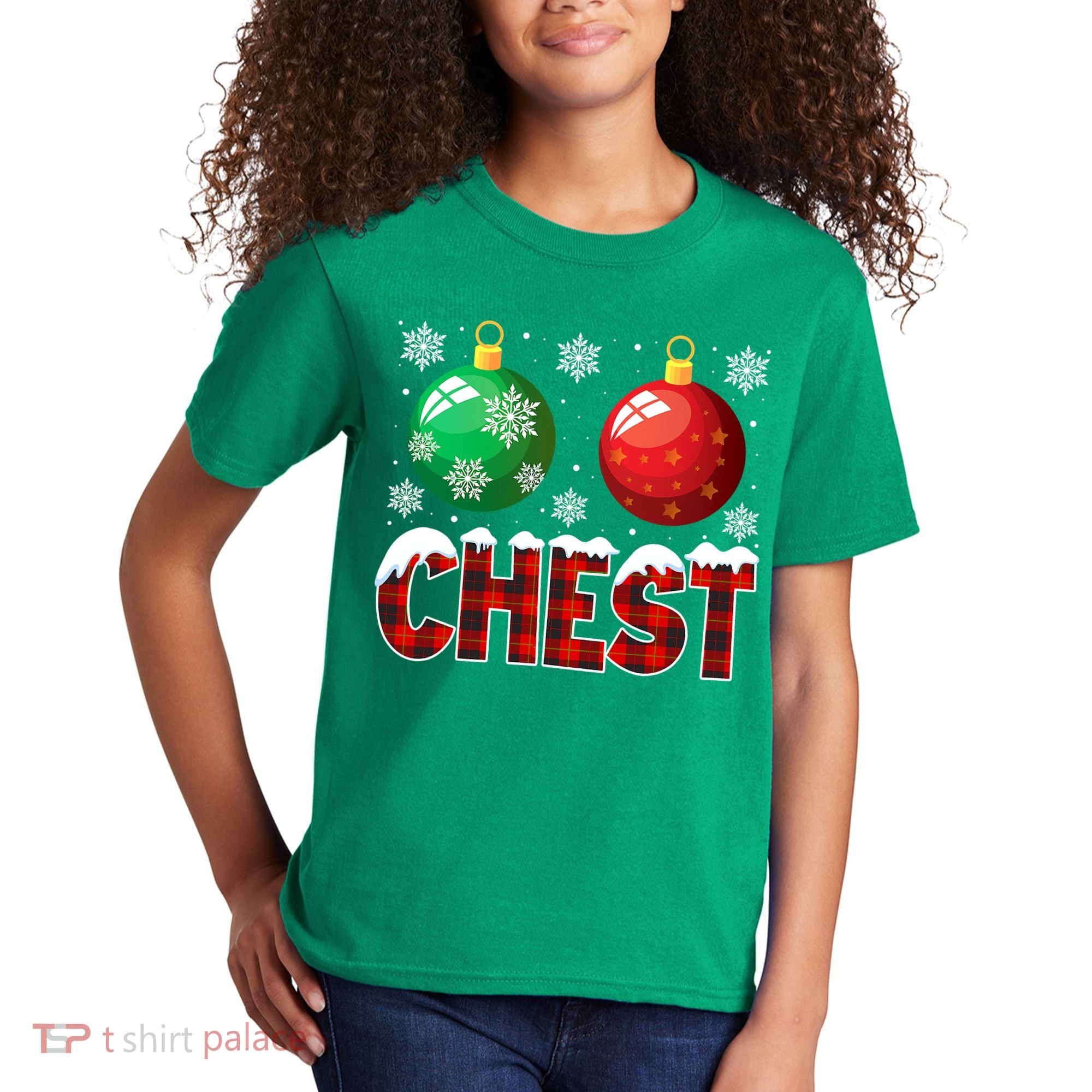Chest Nuts Christmas Funny Matching Couple Chestnuts Kids T-Shirt